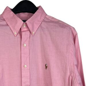 NEW Polo Ralph Lauren Mens 16.5 34/35 (Large) Cotton Button Down Solid Pink $125